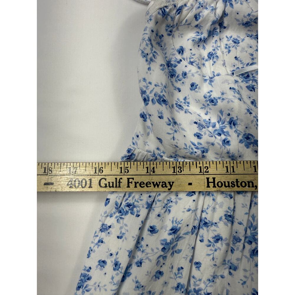 Aeropostale Blue Floral Mini Dress spaghetti straps Sz M - Picture 11 of 11